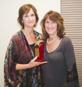 Nancy Taylor, Partner in Excellence Award recipient, with Kathy Brown. 