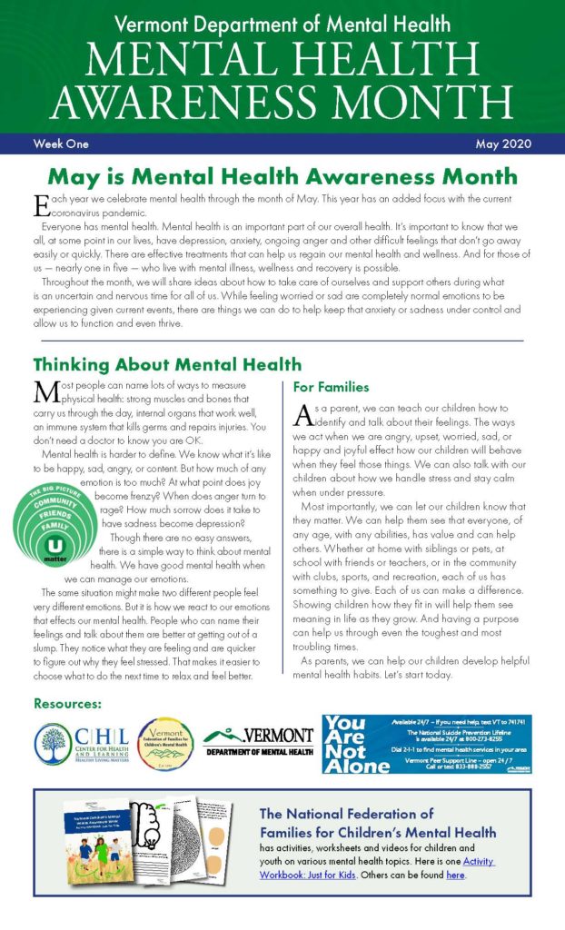 2020 DMH MENTAL HEALTH AWARENESS WEEK ONE | Northwestern Counseling ...